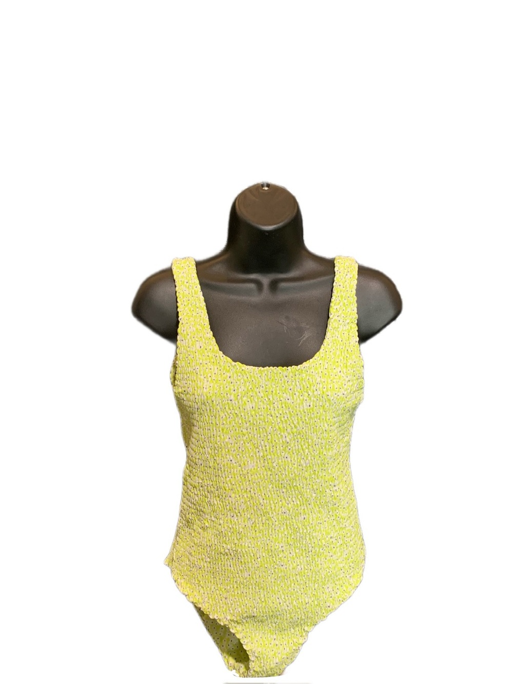 🍋 AILA BLUE one-piece set (lime green and yellow, size S) with a small pattern.